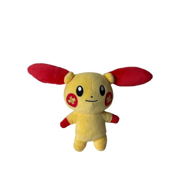 Pokemon Plusle Plush Yellow Red Stuffed Toy 8 Inch Soft Collectible Doll - Picture 1 of 3